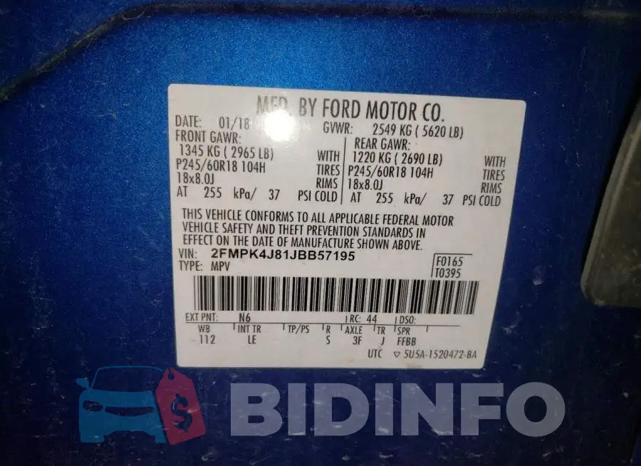 2FMPK4J81JBB57195 Photo# 13
