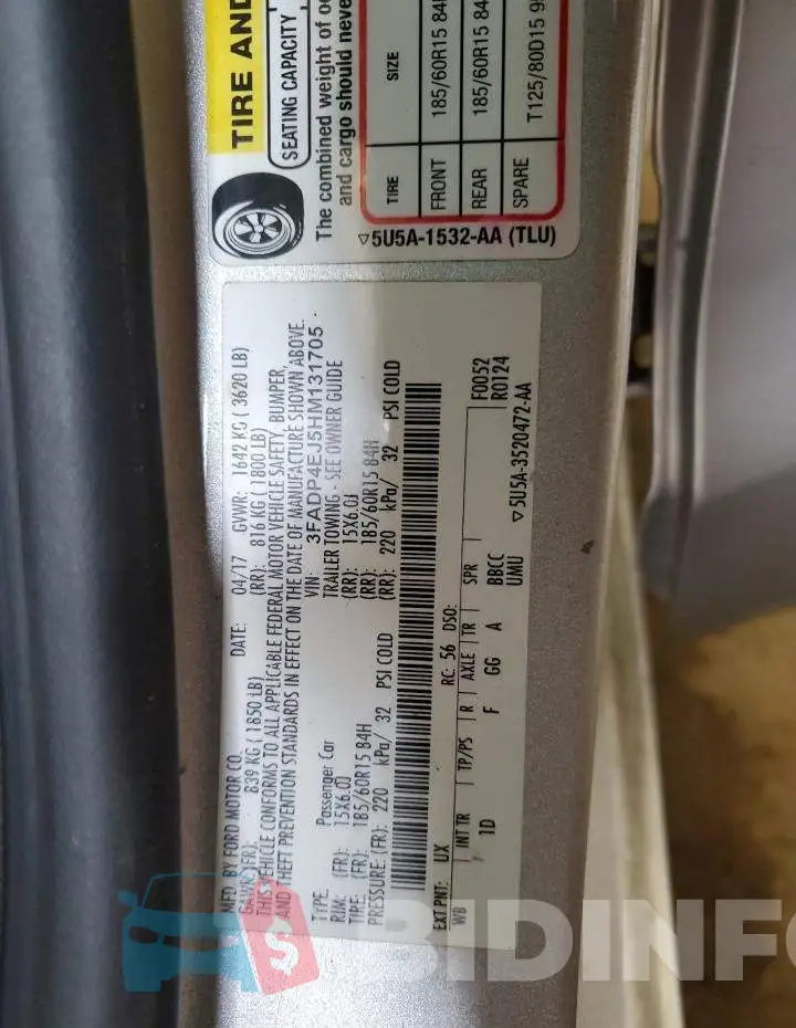 3FADP4EJ5HM131705 Photo# 12