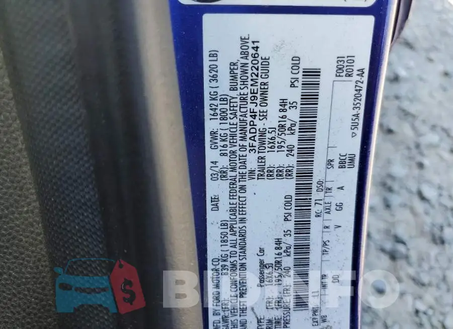 3FADP4FJ9EM220641 Photo# 12