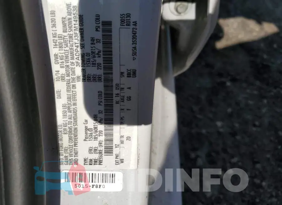 3FADP4TJ3FM149538 Photo# 12