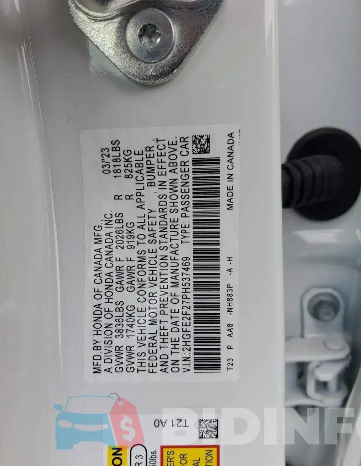 2HGFE2F27PH537469 Photo# 12