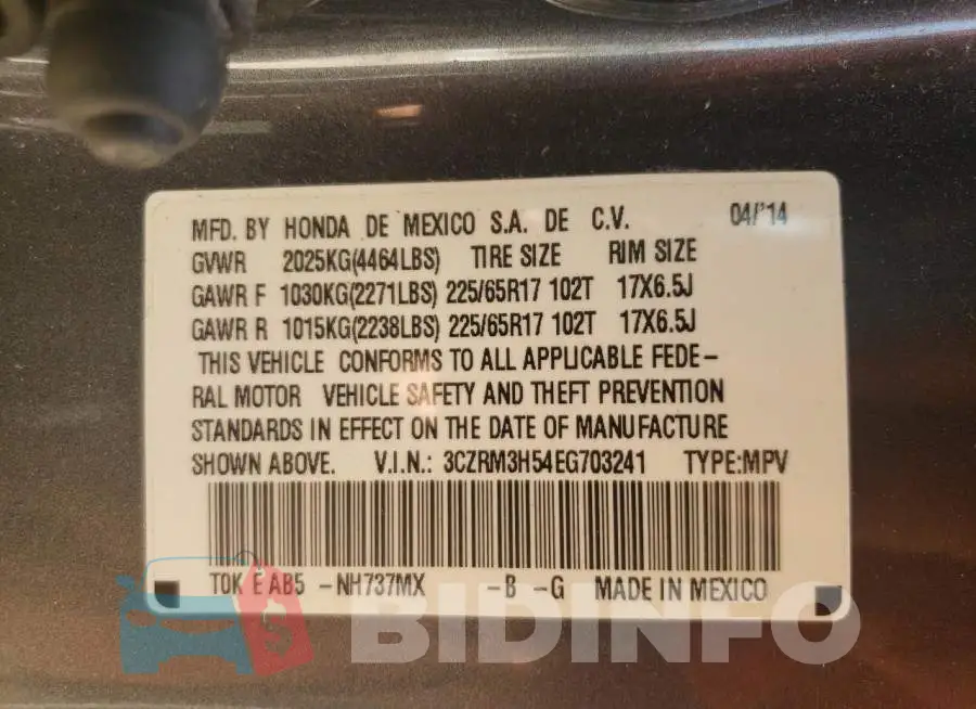 3CZRM3H54EG703241 Photo# 12