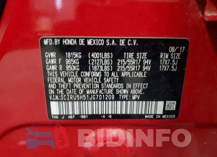3CZRU5H51JG701209 Photo# 12