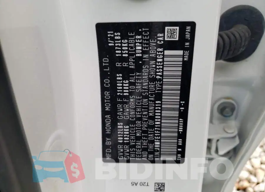 JHMFE1F71NX008319 Photo# 12