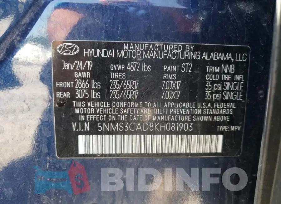5NMS3CAD8KH081903 Photo# 12