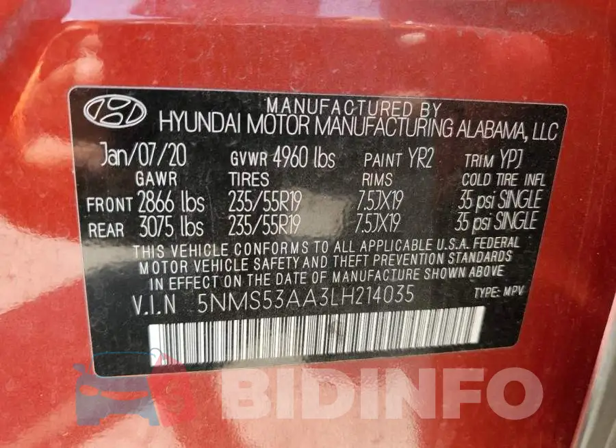 5NMS53AA3LH214035 Photo# 14