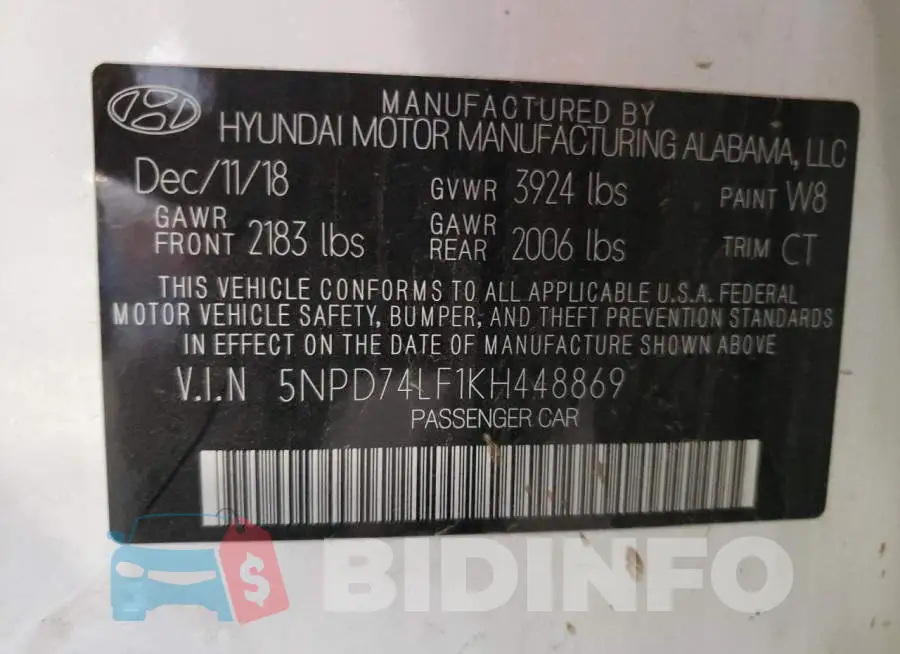 5NPD74LF1KH448869 Photo# 13