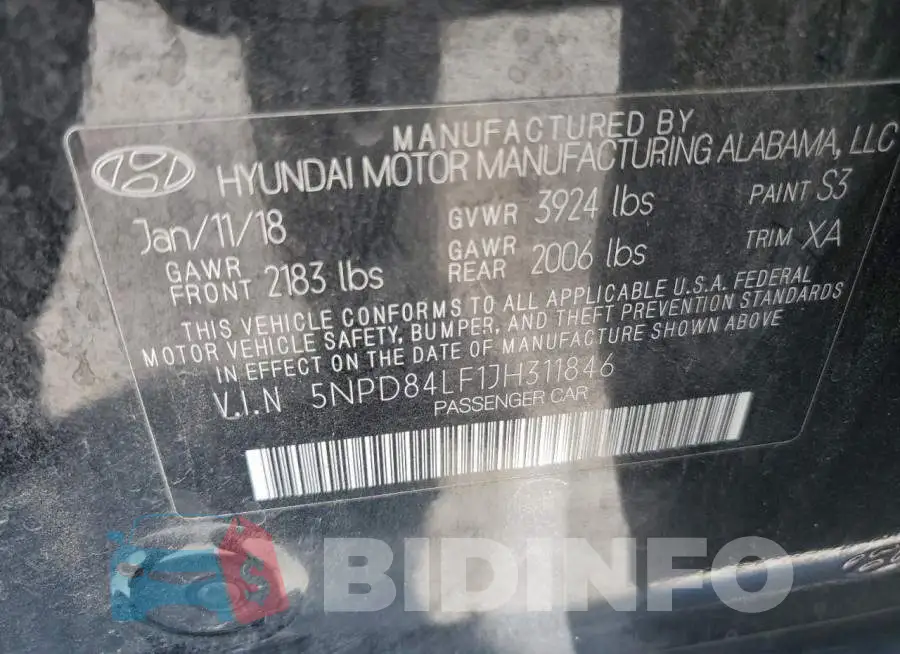 5NPD84LF1JH311846 Photo# 12