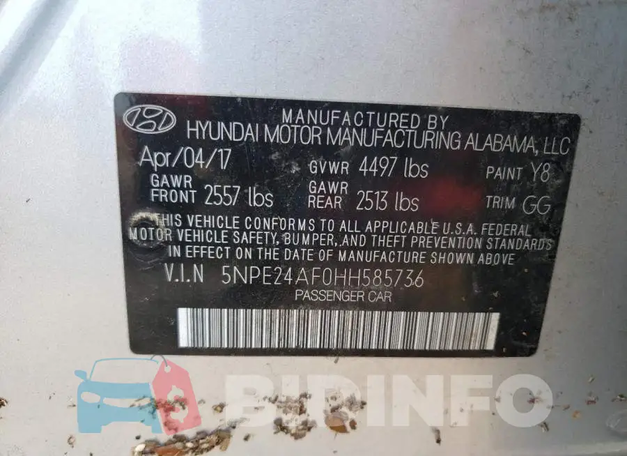 5NPE24AF0HH585736 Photo# 12