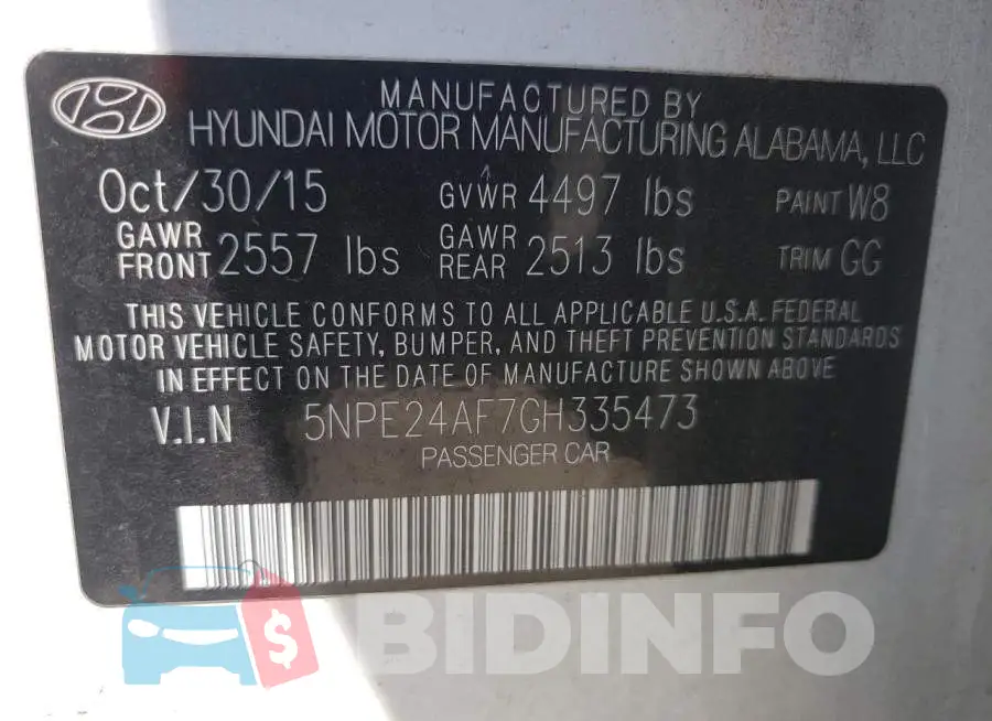 5NPE24AF7GH335473 Photo# 12