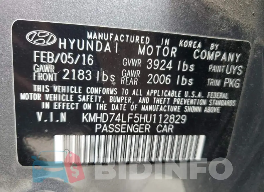 KMHD74LF5HU112829 Photo# 12