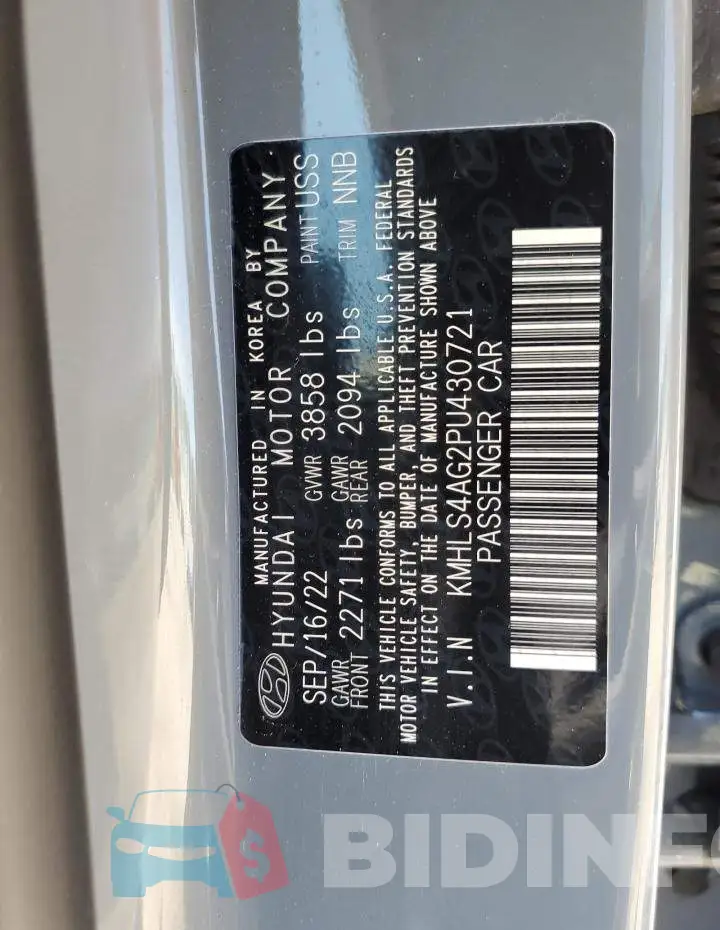 KMHLS4AG2PU430721 Photo# 12