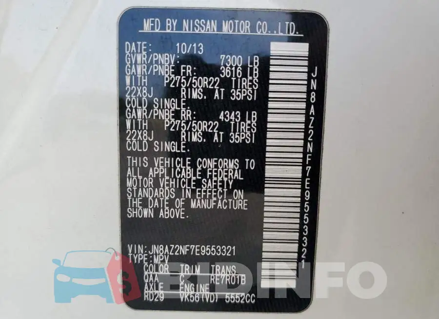 JN8AZ2NF7E9553321 Photo# 13