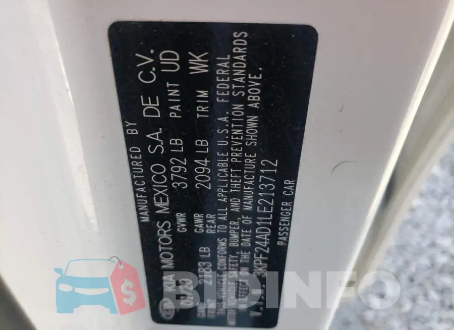3KPF24AD1LE213712 Photo# 12