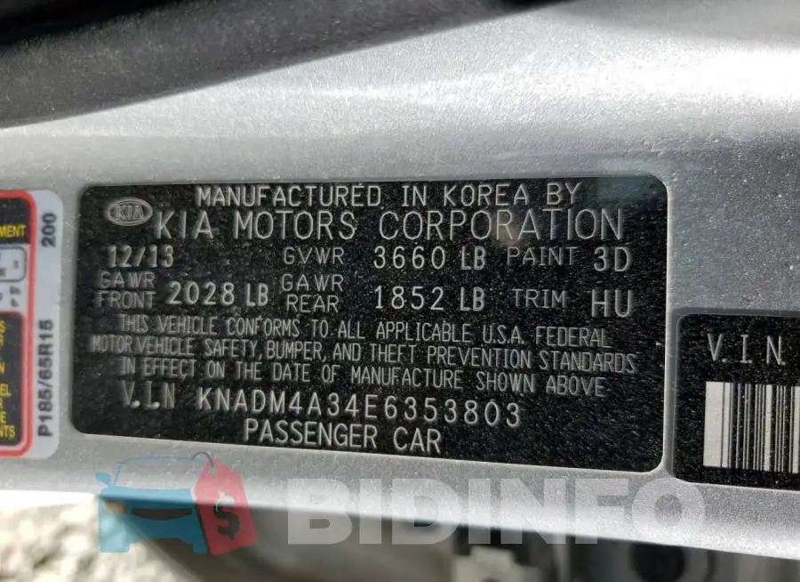 KNADM4A34E6353803 Photo# 12