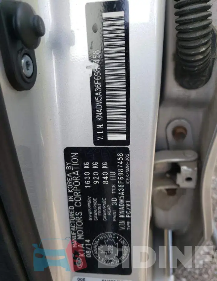 KNADM5A36F6987458 Photo# 12