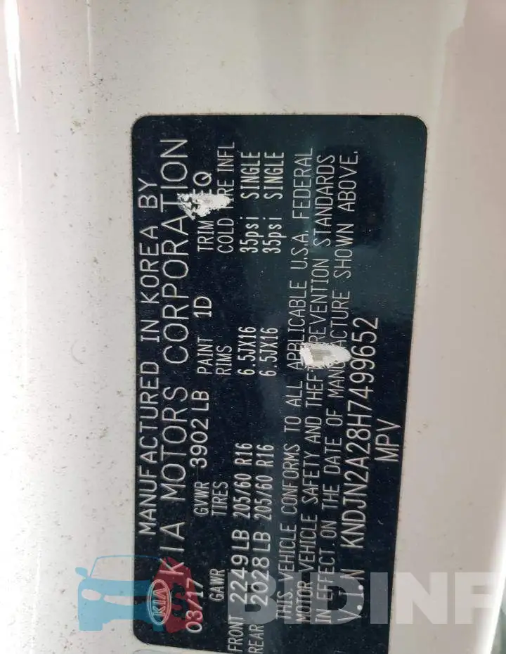KNDJN2A28H7499652 Photo# 12