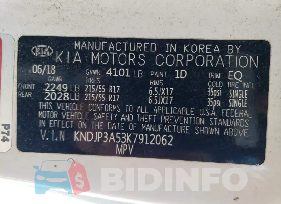 KNDJP3A53K7912062 Photo# 13