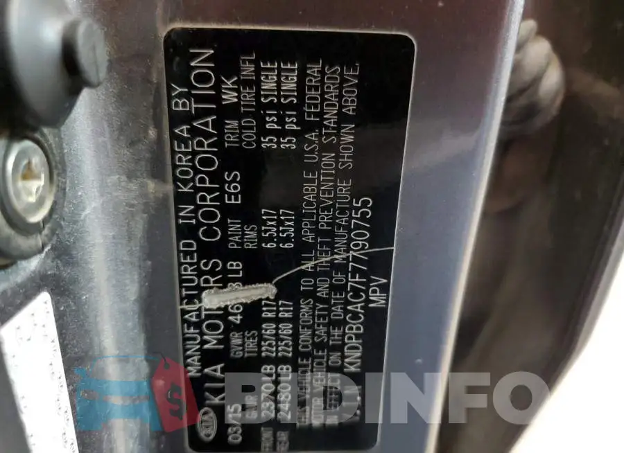 KNDPBCAC7F7790755 Photo# 13