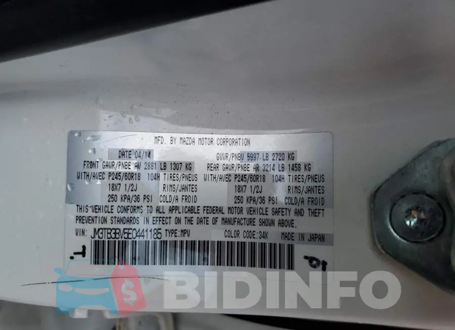 JM3TB3BV5E0441185 Photo# 13