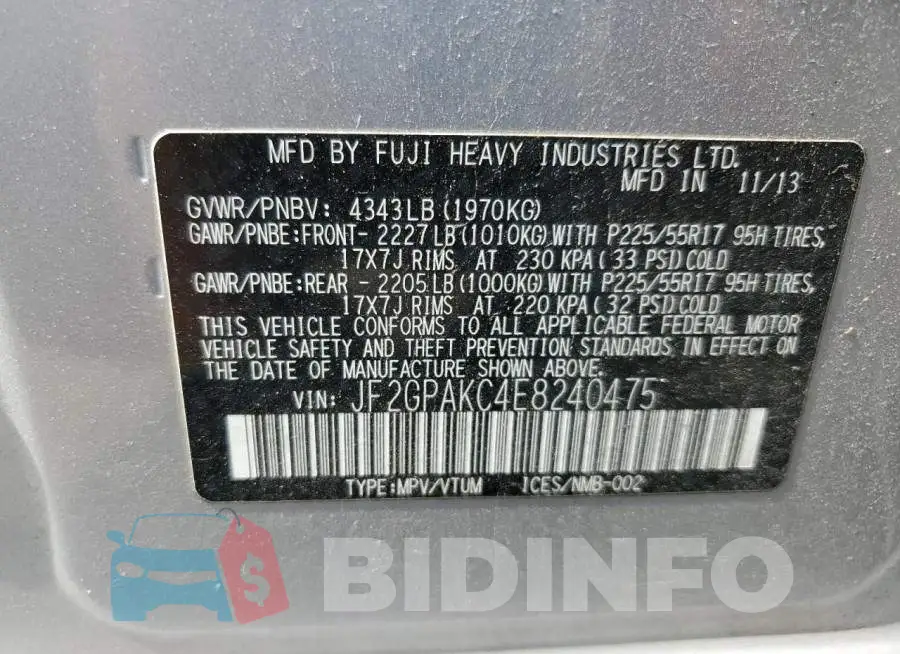 JF2GPAKC4E8240475 Photo# 13
