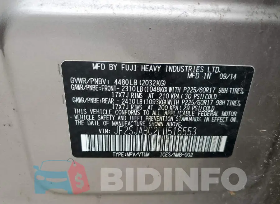 JF2SJABC2FH516553 Photo# 12