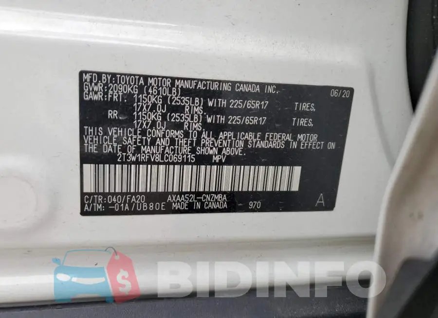 2T3W1RFV8LC069115 Photo# 13