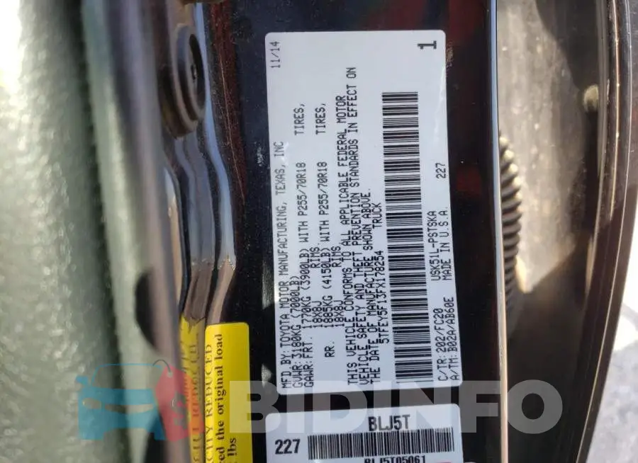 5TFEY5F13FX178254 Photo# 13