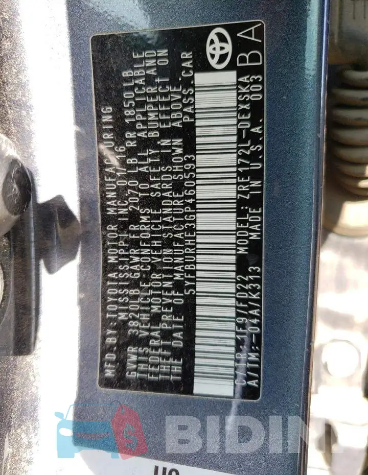 5YFBURHE3GP460593 Photo# 12