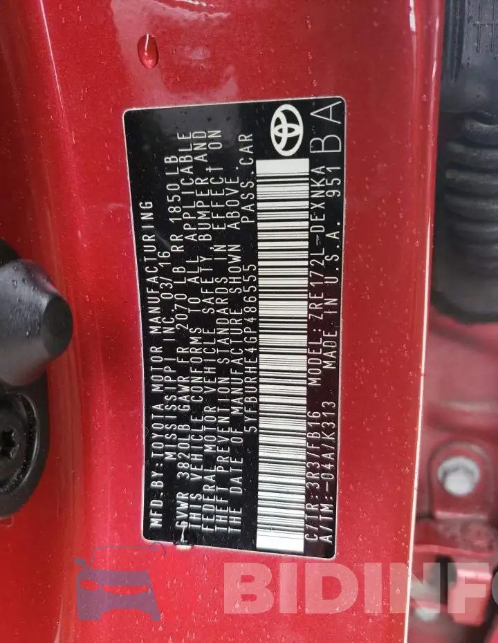5YFBURHE4GP486555 Photo# 12