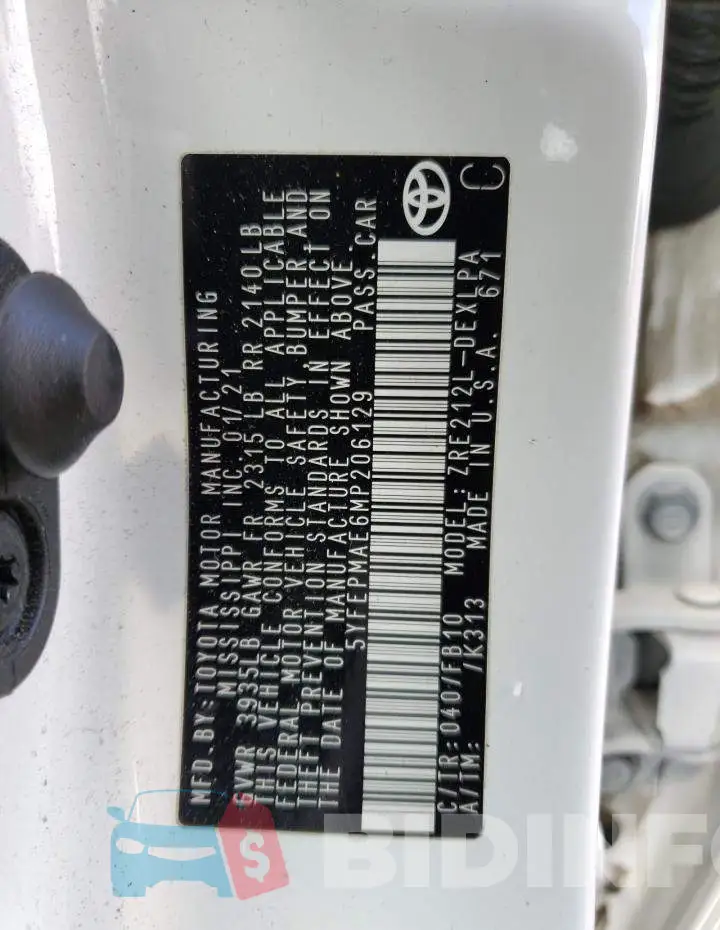 5YFEPMAE6MP206129 Photo# 13
