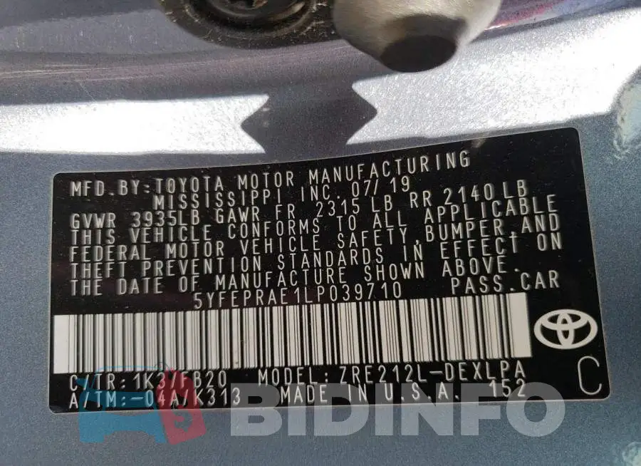 5YFEPRAE1LP039710 Photo# 12