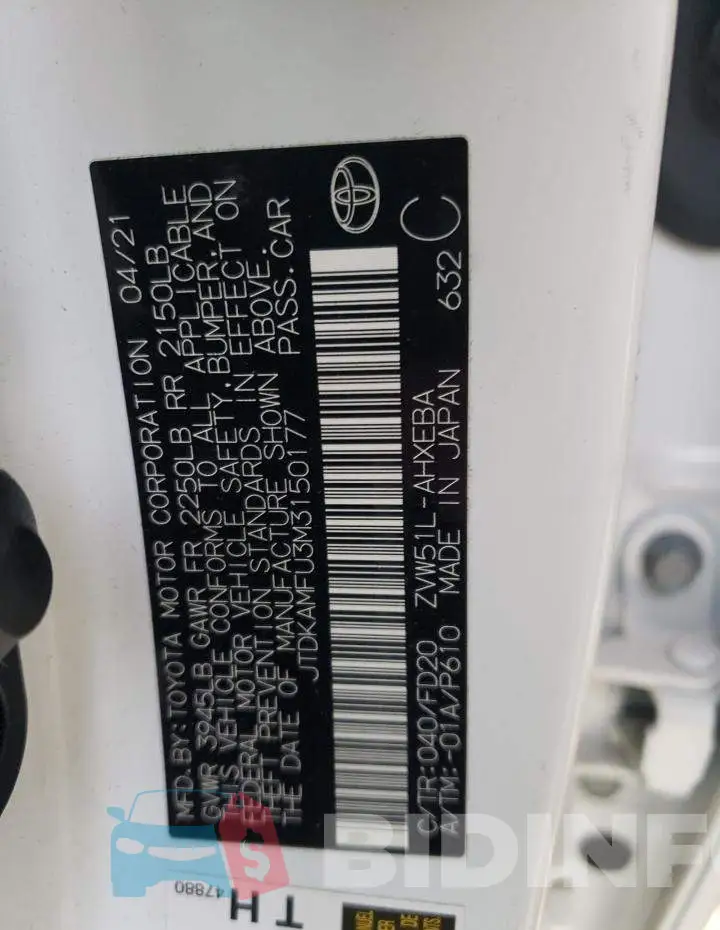 JTDKAMFU3M3150177 Photo# 13