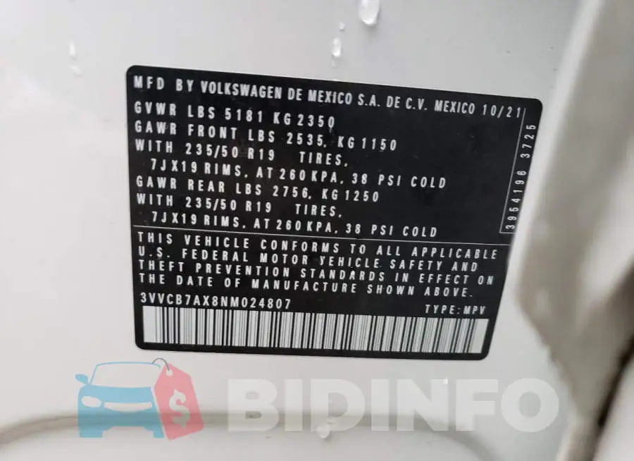 3VVCB7AX8NM024807 Photo# 13