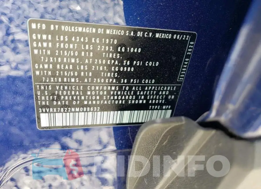 3VVRX7B22NM088632 Photo# 13
