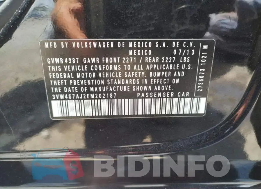 3VW4S7AJ2EM202187 Photo# 13