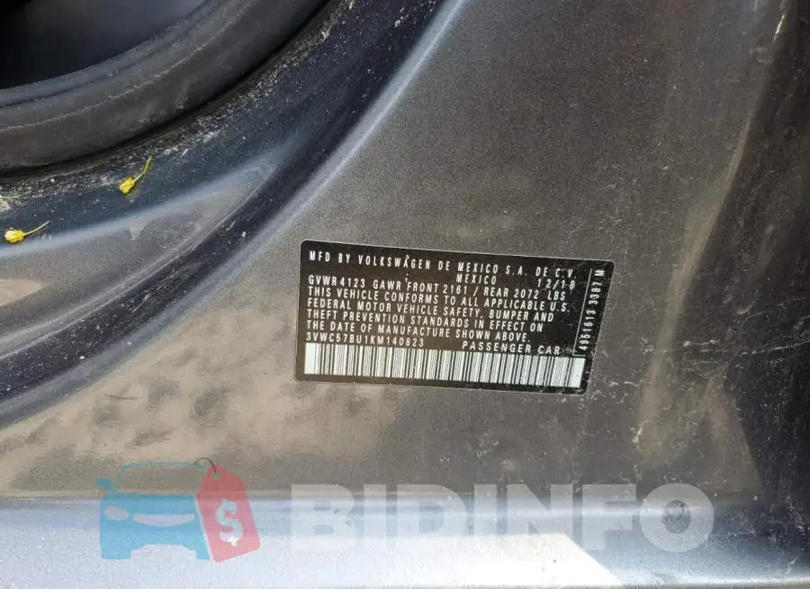 3VWC57BU1KM140823 Photo# 12