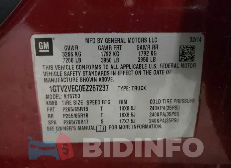 1GTV2VEC0EZ267237 Photo# 10