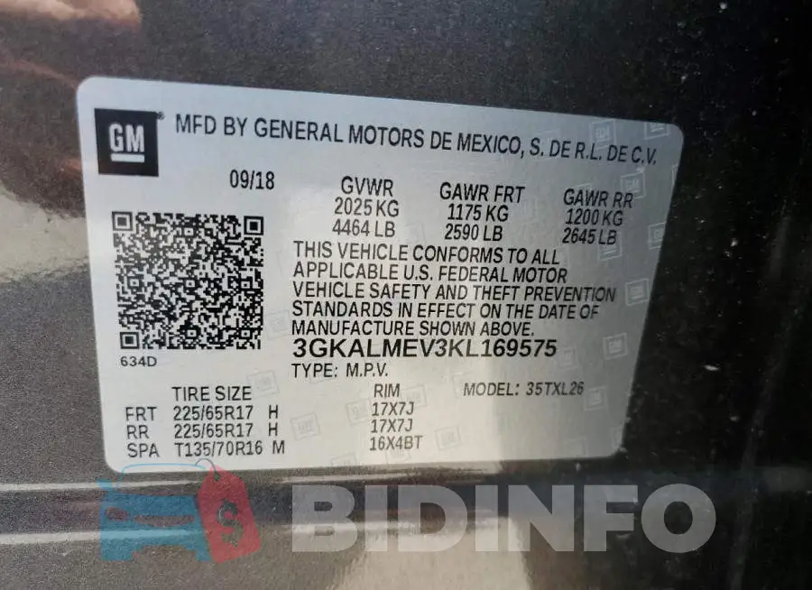 3GKALMEV3KL169575 Photo# 13
