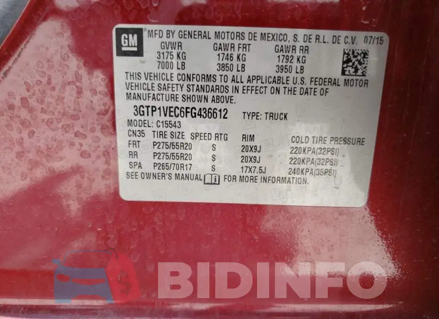 3GTP1VEC6FG436612 Photo# 12