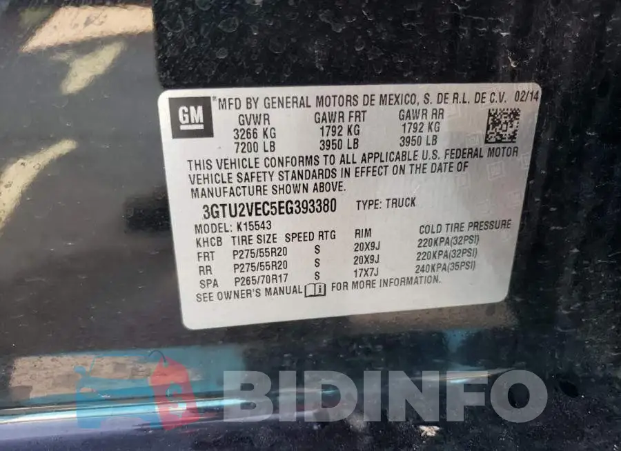 3GTU2VEC5EG393380 Photo# 12