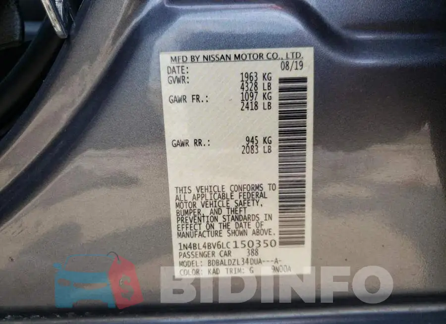 1N4BL4BV6LC150350 Photo# 12