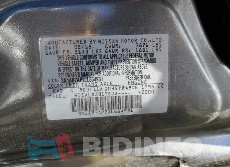 3N1AB7AP2JL654931 Photo# 13