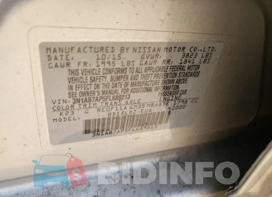 3N1AB7AP5FL689213 Photo# 12