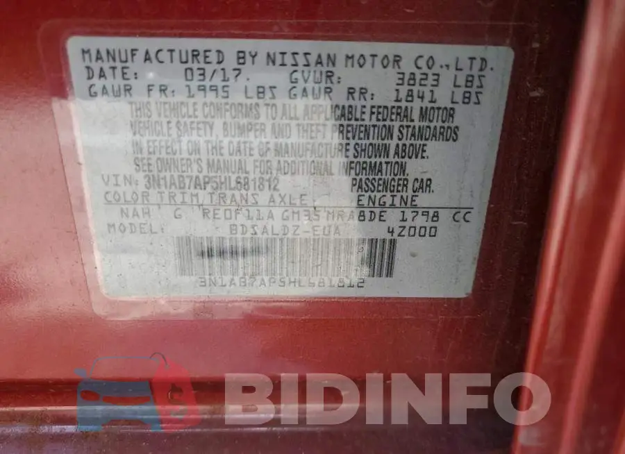 3N1AB7AP5HL681812 Photo# 13
