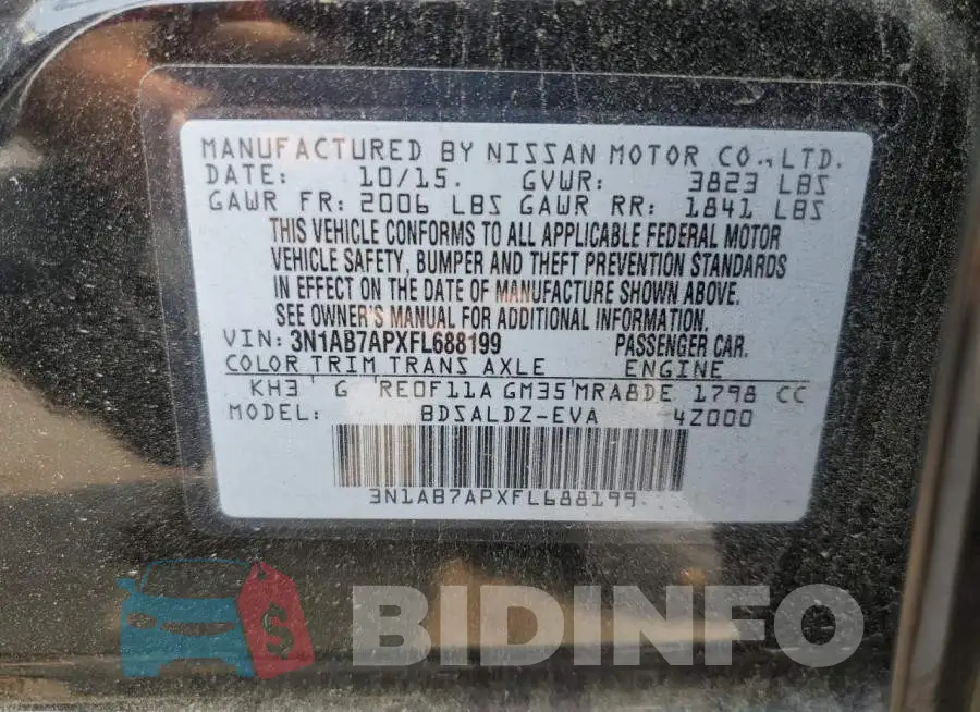3N1AB7APXFL688199 Photo# 13