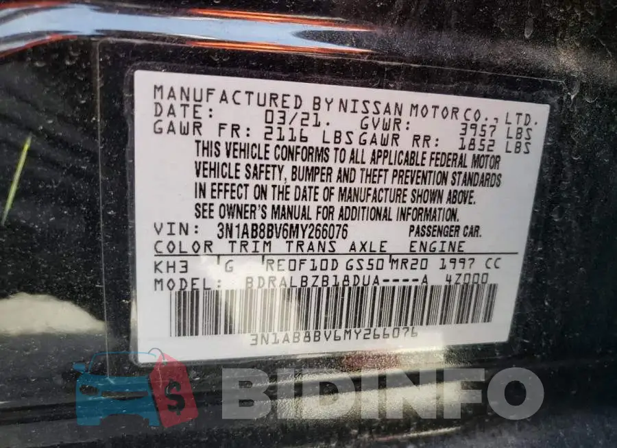 3N1AB8BV6MY266076 Photo# 13