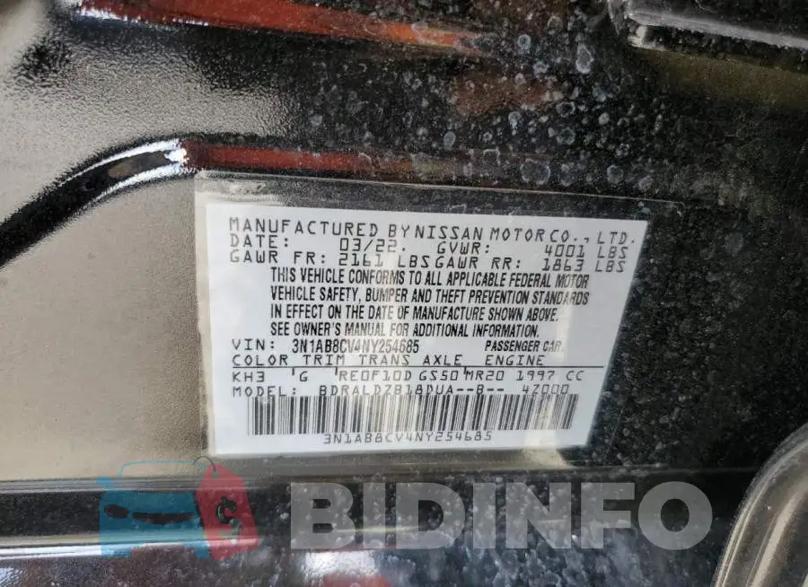 3N1AB8CV4NY254685 Photo# 12