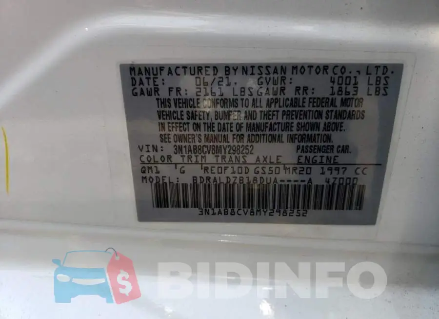 3N1AB8CV8MY298252 Photo# 13
