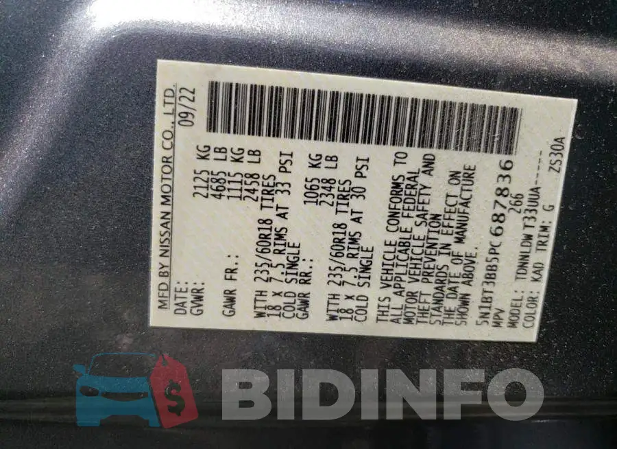 5N1BT3BB5PC687836 Photo# 13